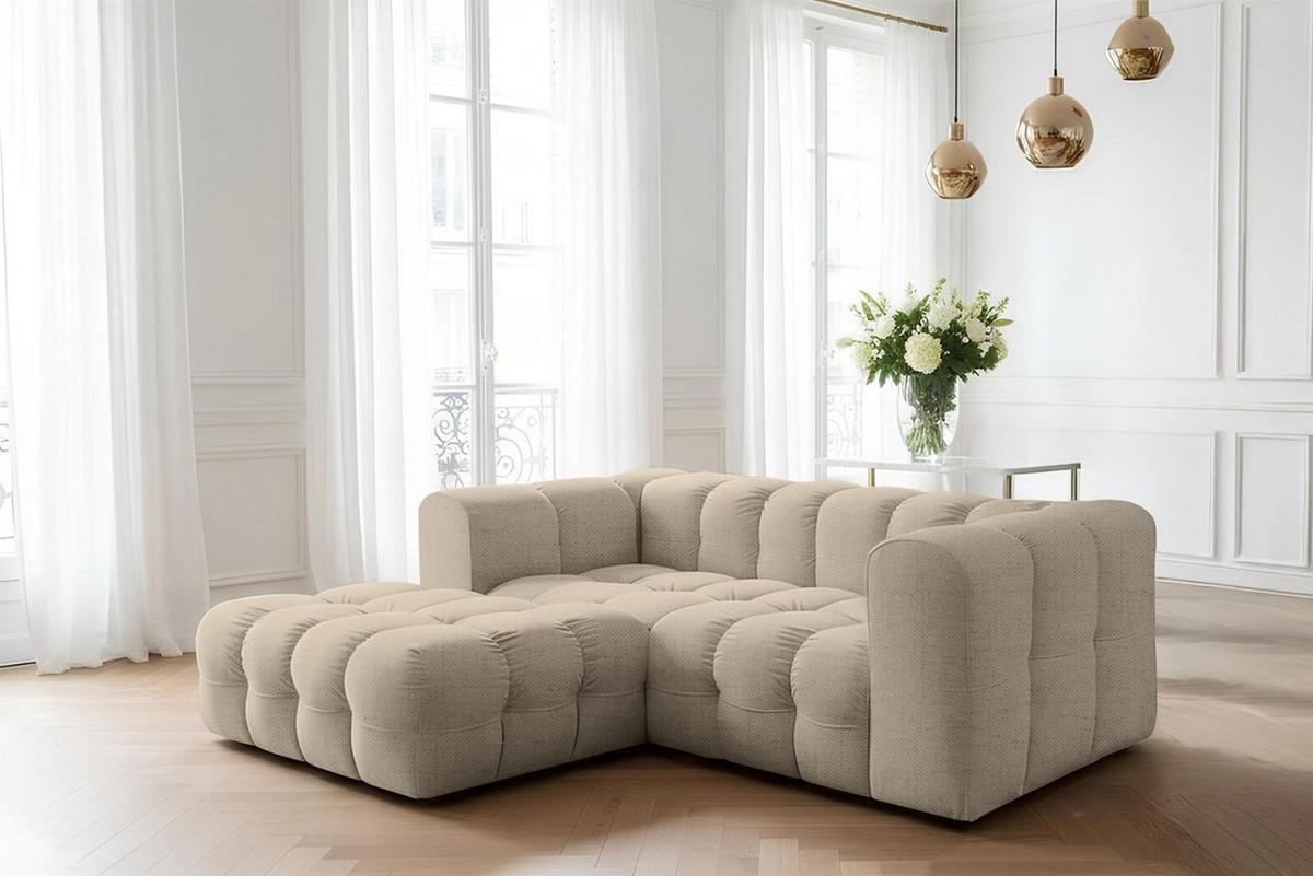 ECKSOFA Solvie Xs In Moly - Beige, Holzwerkstoff/Textil (193/239cm) - Fun Möbel