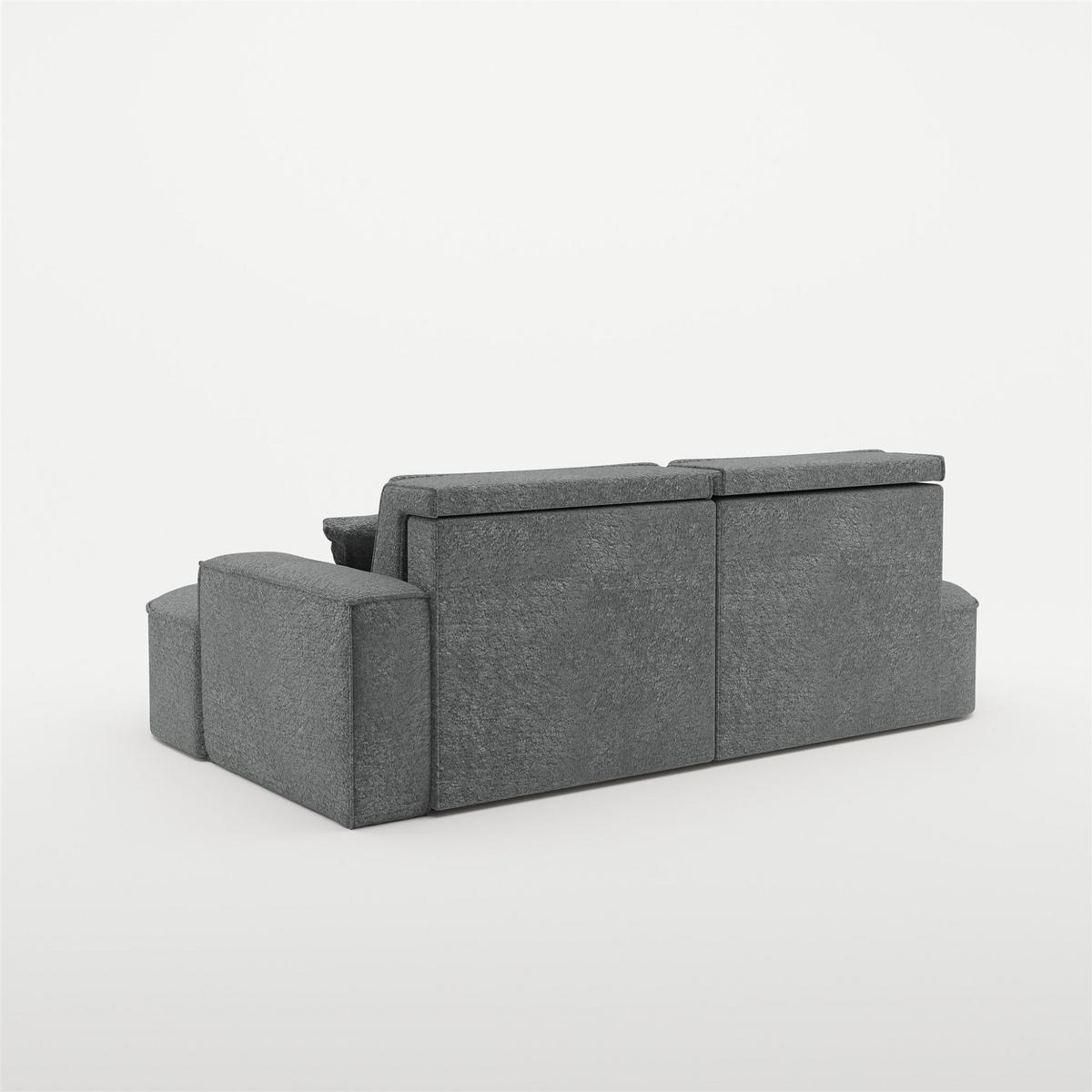 ECKSOFA Venedig Mit Schlaffunktion - Dunkelgrau, Holzwerkstoff/Textil (278/179cm) - Fun Möbel