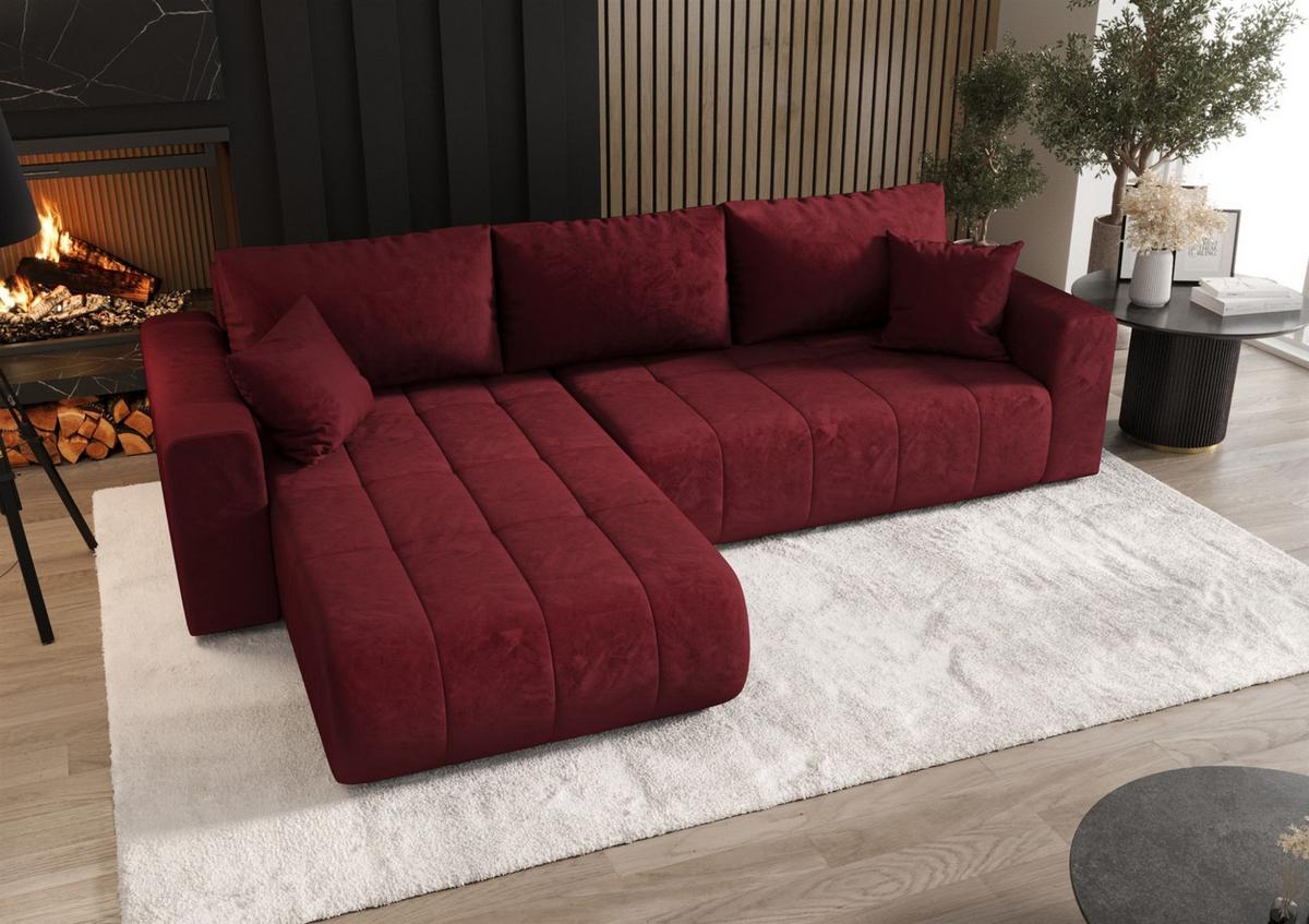 ECKSOFA Camila - Rot, Holzwerkstoff/Textil (280/185cm) - Fun Möbel