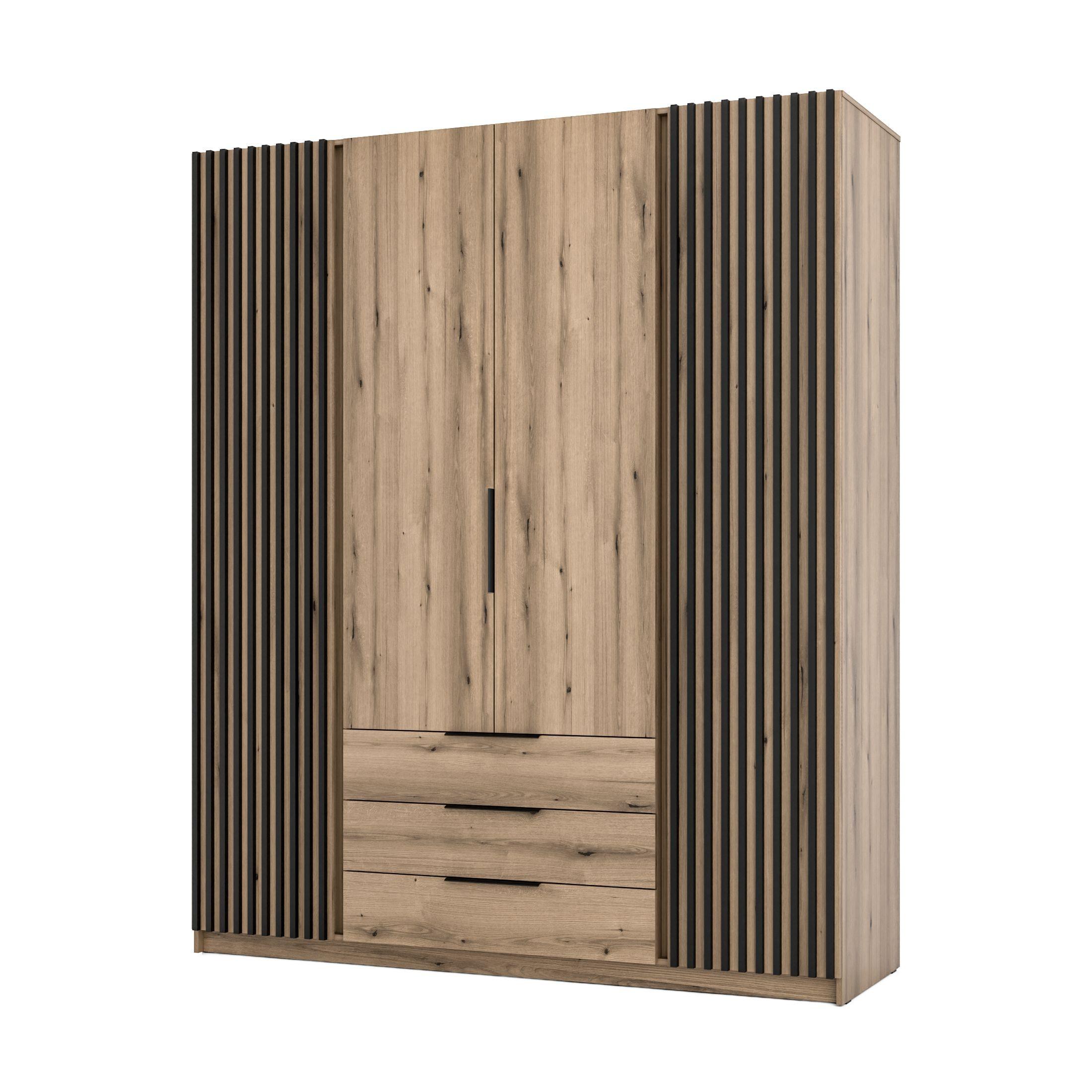 DREHTÜRENSCHRANK CAGLIARI 200/239/61,9cm 4-türig Goldfarben - Goldfarben, Holzwerkstoff (200/239/61.9cm) - MASSENO