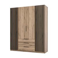 DREHTÜRENSCHRANK CAGLIARI 200/239/61,9cm 4-türig Goldfarben - Goldfarben, Holzwerkstoff (200/239/61.9cm) - MASSENO