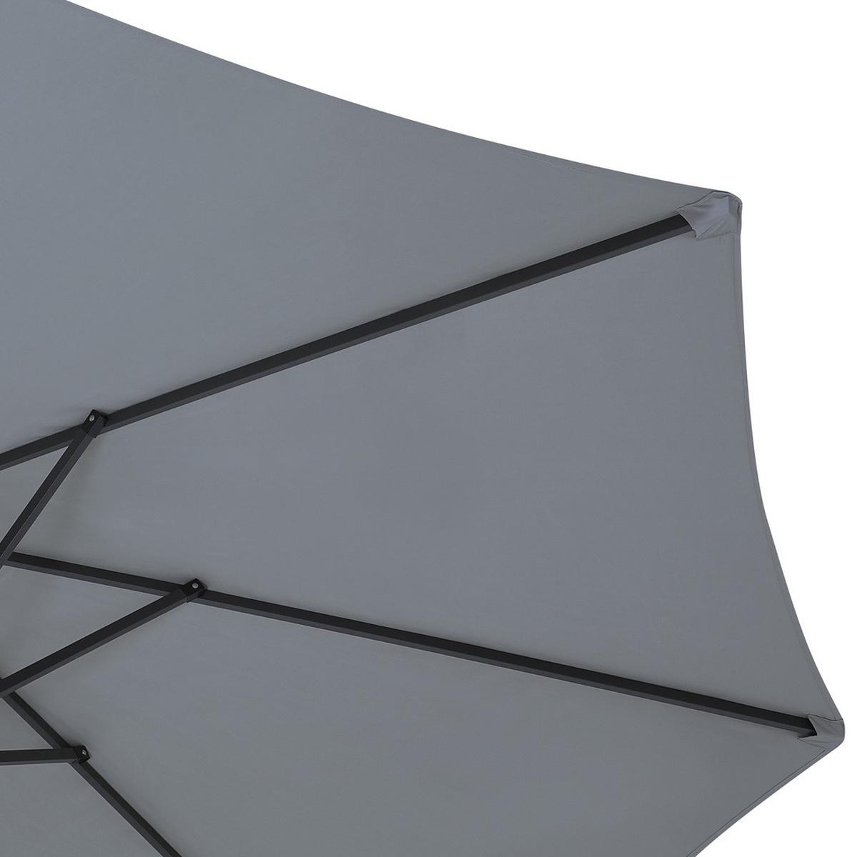 DOPPELSONNENSCHIRM dunkelgrau 270/460/247 cm Sibilla - Grau, Textil (460/270cm) - Beliani