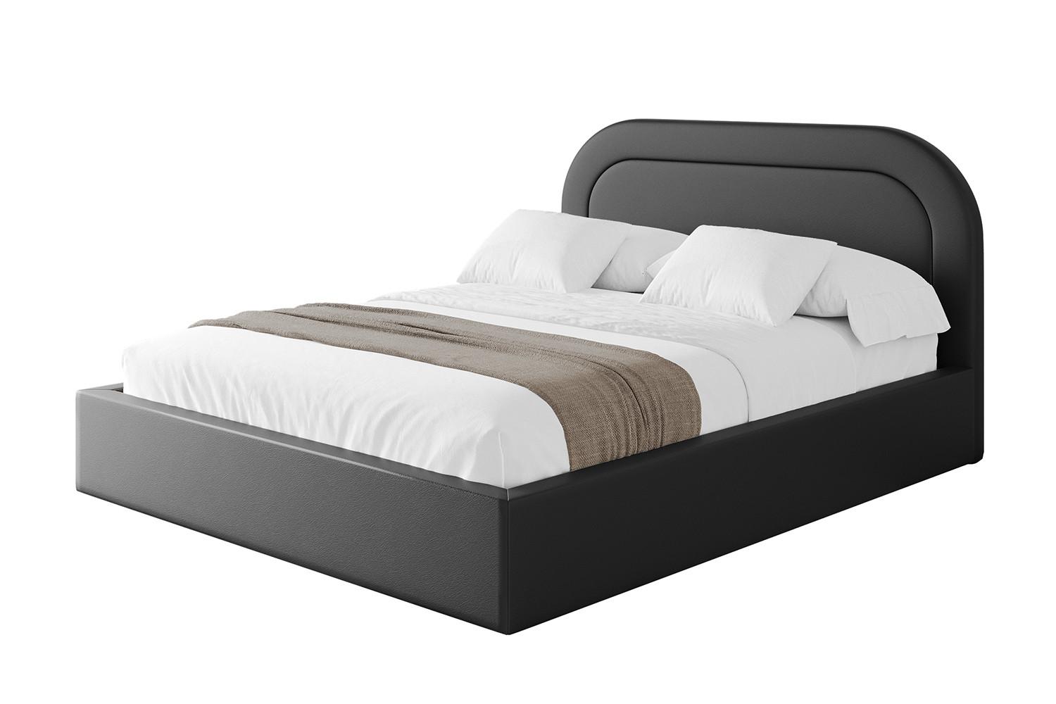 POLSTERBETT mit Bettkasten und Lattenrost, Boxbett ohne Matratze - LERAY 120x200 Schwarz Kunstleder - Schwarz Hochglanz, Holzwerkstoff/Textil (120/200cm) - ALTDECOR