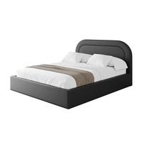 POLSTERBETT mit Bettkasten und Lattenrost, Boxbett ohne Matratze - LERAY 120x200 Schwarz Kunstleder - Schwarz Hochglanz, Holzwerkstoff/Textil (120/200cm) - ALTDECOR
