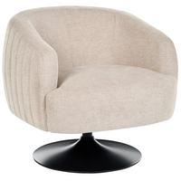 DREHSESSEL Stoff Hellbeige Norager - Beige/Schwarz, Textil/Metall (73/72/81cm) - Beliani