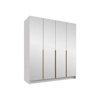 KLEIDERSCHRANK Santi III - Goldfarben/Weiß, Holzwerkstoff/Metall (200/215/58cm) - MIRJAN24