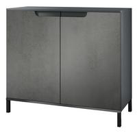 KOMMODE Sylt Beton Dunkel Optik - Dunkelgrau, Holzwerkstoff (92.5/83.5/35cm) - Vladon