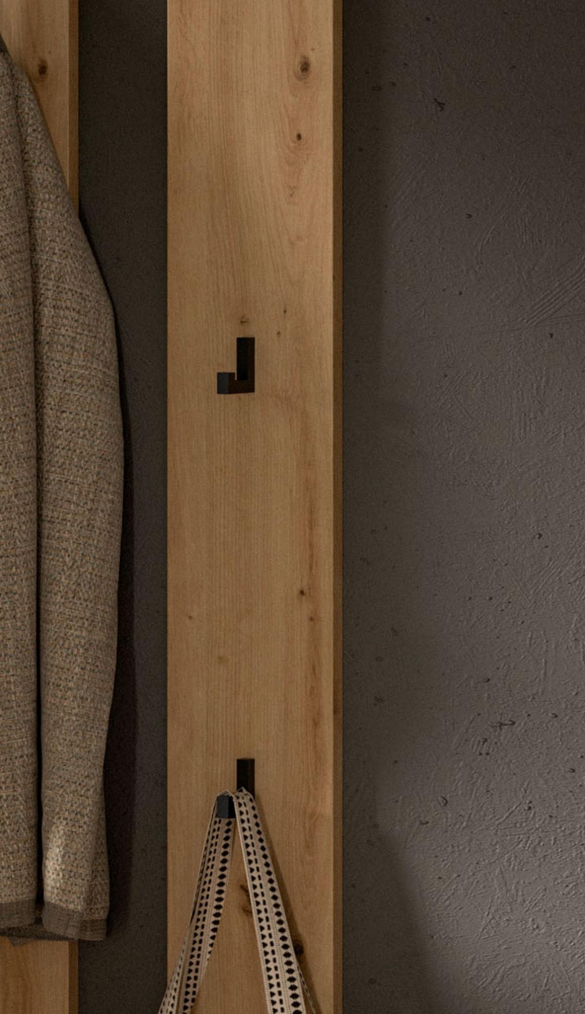 GARDEROBEN-SET Salbei grün, Eiche Artisan 4-teilig 172 cm, Garderobenmöbel hängend - Salbeigrün/Eiche Artisan, Glas/Holzwerkstoff (172/197/32cm) - Inn.Furn