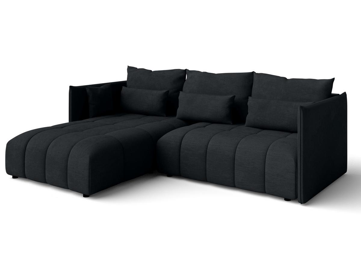 ECKSOFA L Form Gaziante Anthrazit 248/180/83 cm – mit Bettkasten - Schwarz, Kunststoff/Textil (248/180cm) - AX Living