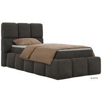 BOXBETT NIRA 90/200 - Dunkelgrau Velvet - Topper Visco - H3 - Dunkelgrau/Anthrazit, Kunststoff/Textil (90/200cm) - MKS