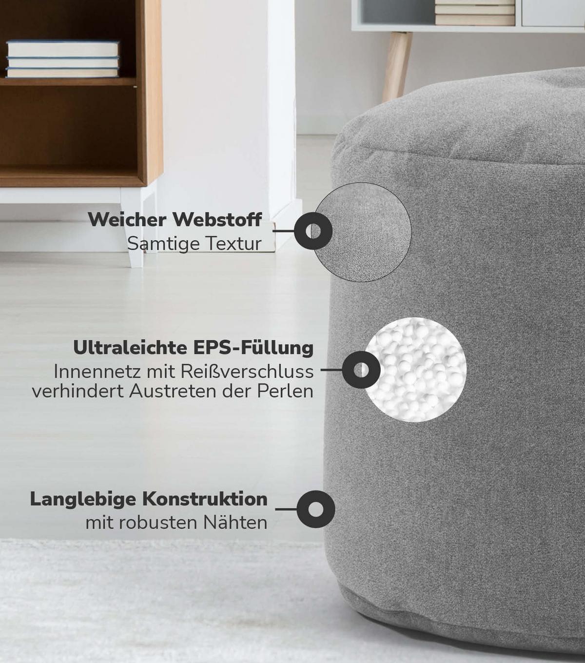 POUF Der Ruhepouf - Grau, Textil (50/30/50cm) - Mokebo