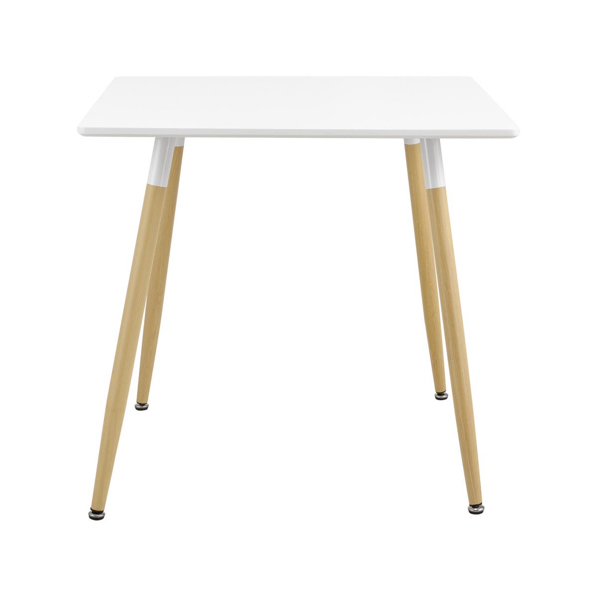 ESSTISCH Hessen - Weiß/Braun, Holzwerkstoff/Metall (80/80/74cm) - [en.casa]