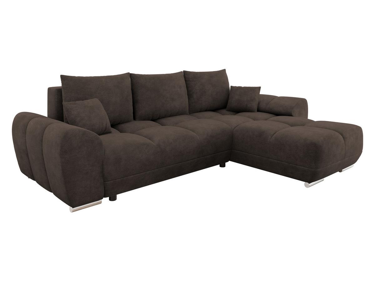 ECKSOFA Logo - Dunkelbraun/Silberfarben, Holz/Kunststoff (291/183cm) - MIRJAN24