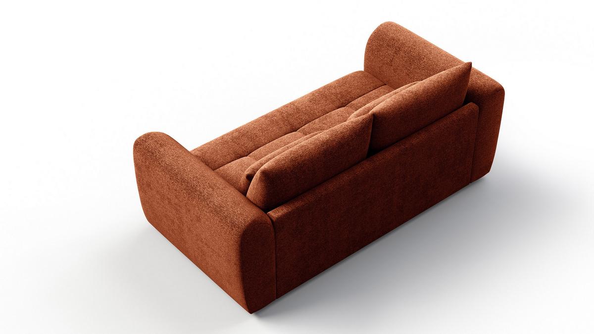 SOFA SORENO 3-Sitzer, orange - Schwarz/Orange, Holz/Textil (214/94/114cm) - Wozimo