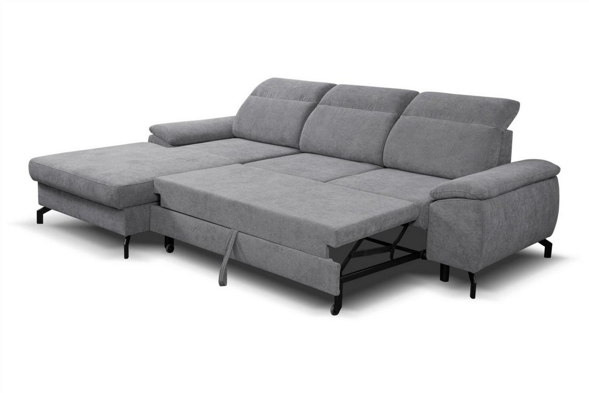 ECKSOFA Margit Mit Schlaffunktion - Hellgrau, Holzwerkstoff/Textil (276/184cm) - Fun Möbel