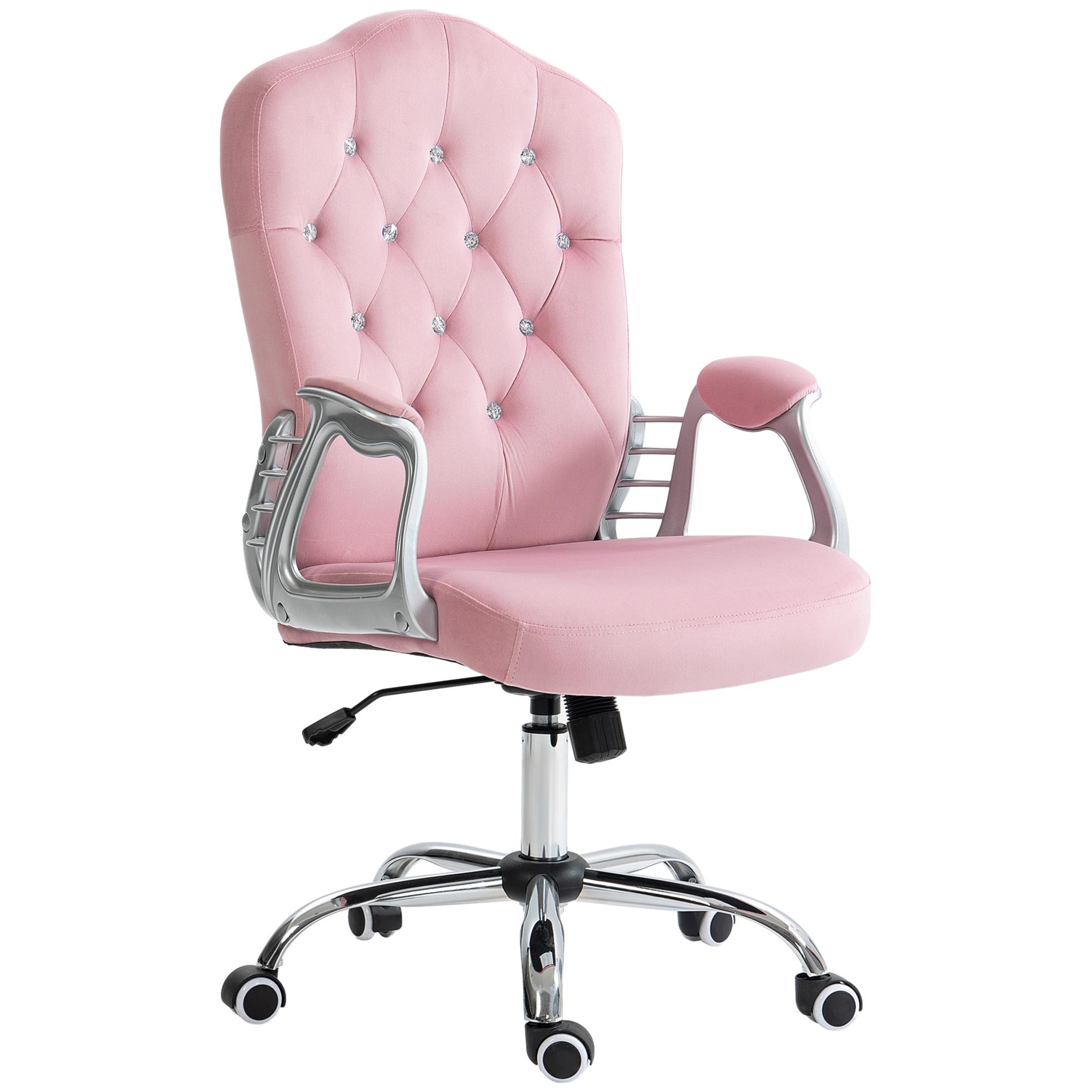 BÜROSTUHL Ergonomisch Schreibtischstuhl mit Wippfunktion für Home Office, Rosa - Rosa, Kunststoff (61/114/61cm) - Vinsetto