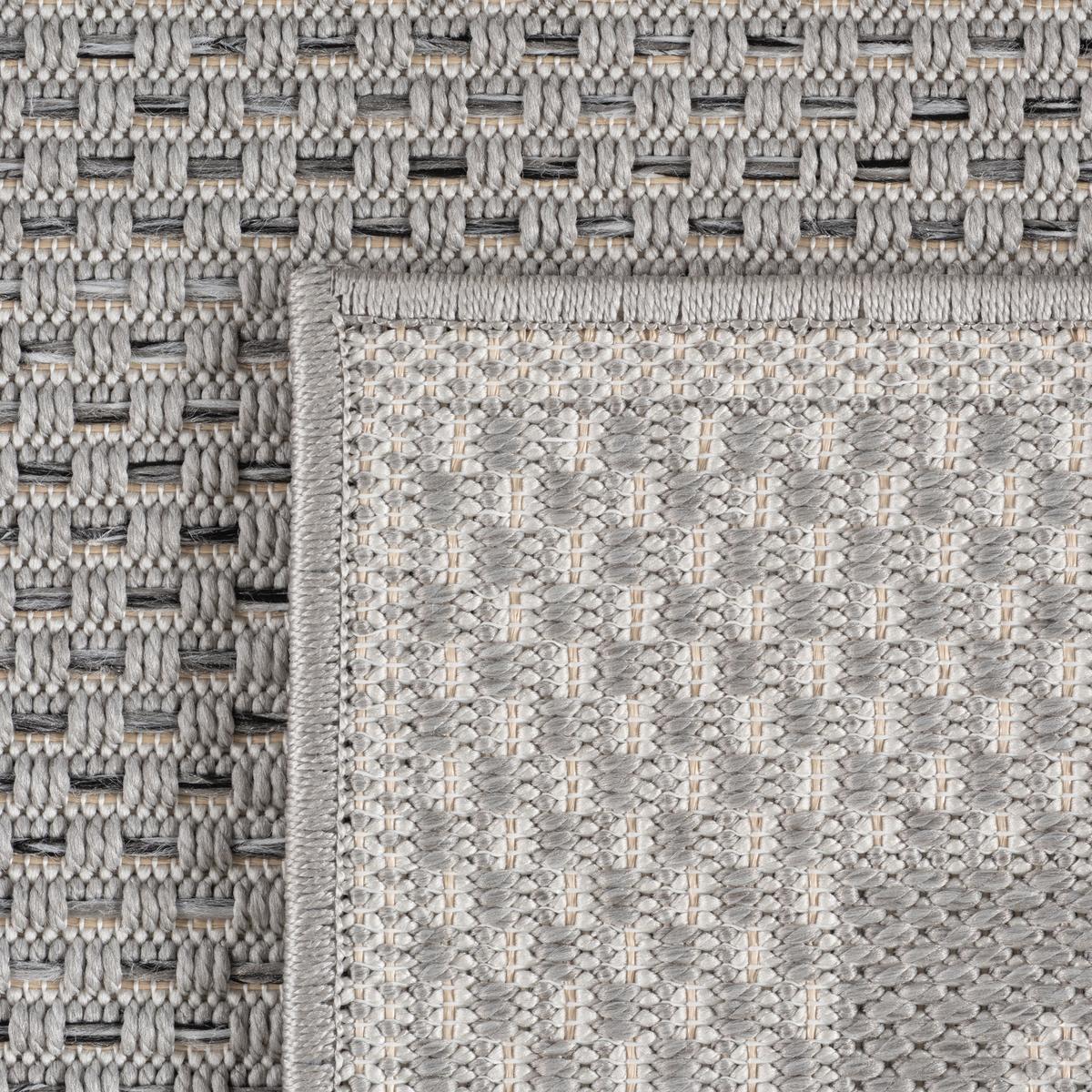 TEPPICH Outdoor VENTOUX in Grau, mit Bordüre, 240 x 340 cm - Grau, Textil (340/240cm) - KADIMA DESIGN