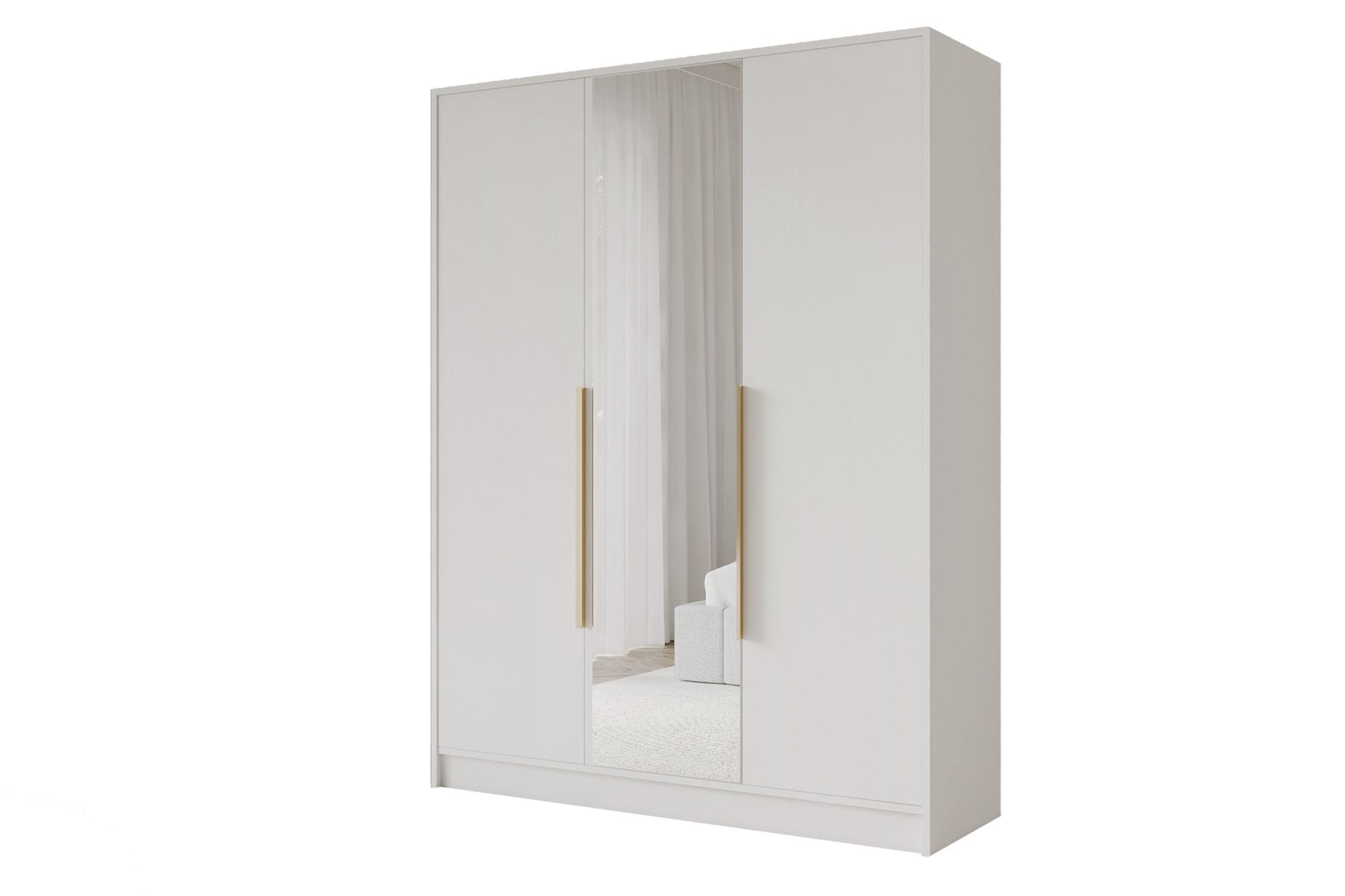 KLEIDERSCHRANK - LESE - 150 - Weiß - Goldfarben/Weiß, Holzwerkstoff (150/200/51cm) - ALTDECOR
