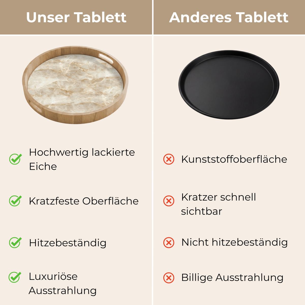 TABLETT Hellbeige - Onyx - Dezent 50x50 cm - Beige, Holz (50/5/5cm) - OnlyWow