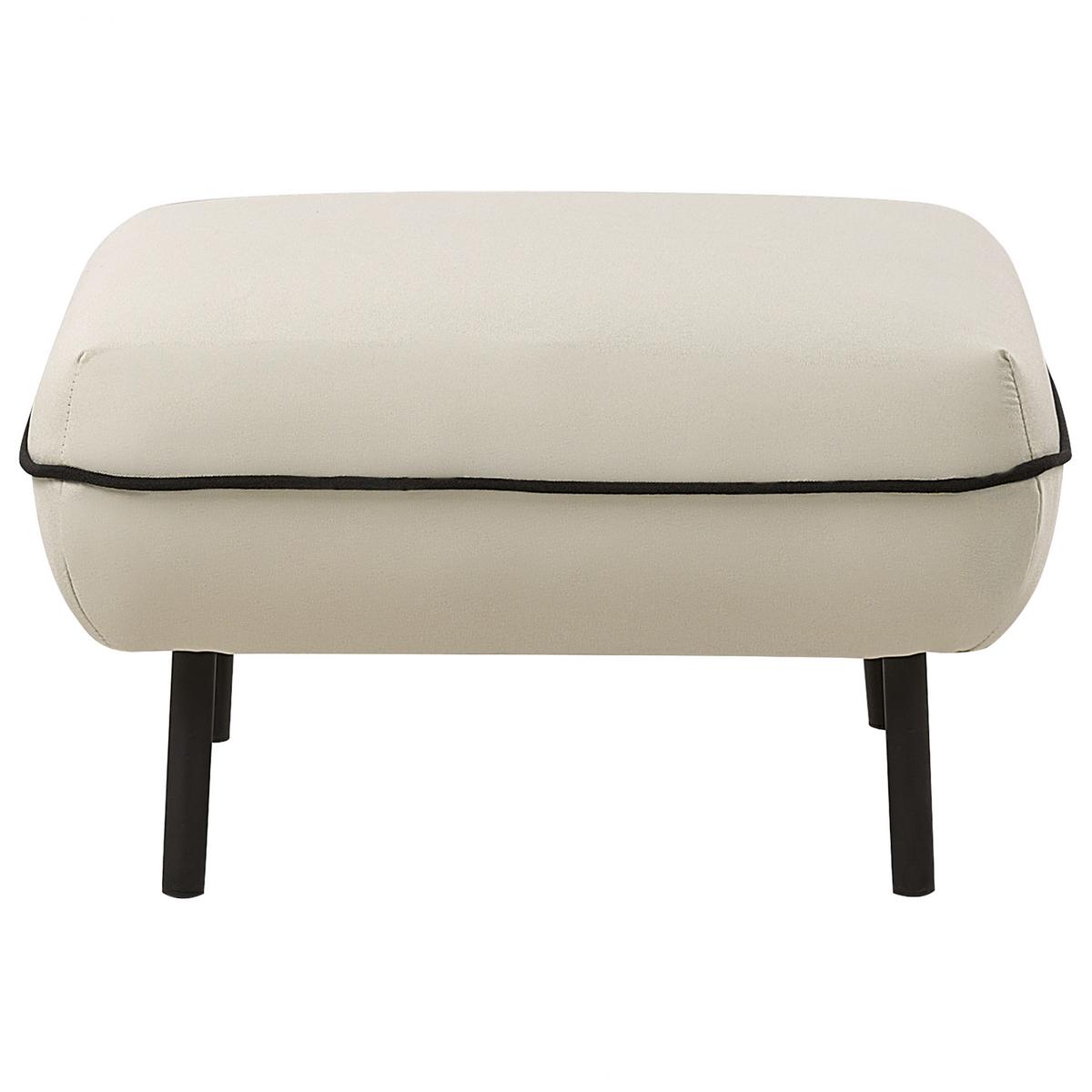 3-SITZER-SOFA hellbeige/schwarz mit Ottomane Tonsberg - Beige/Schwarz, Textil (198/78/85cm) - Beliani
