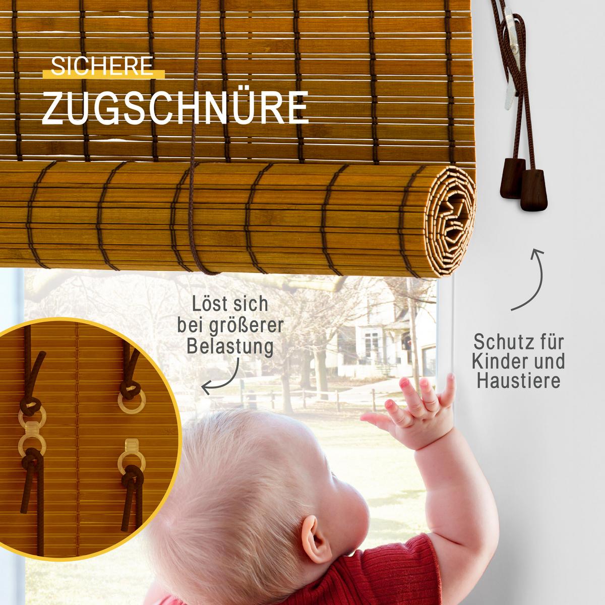 BAMBUSROLLO SolDecor BR7 60x160cm Bambus - Hellbraun, Holz (60/160cm) - Sol Royal