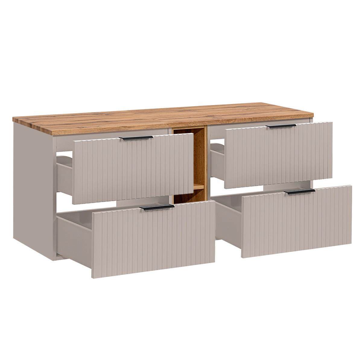 WASCHTISCHUNTERSCHRANK 140.8cm Adriel Beige - Beige, Holzwerkstoff (140.8/59/46cm) - Petits-meubles