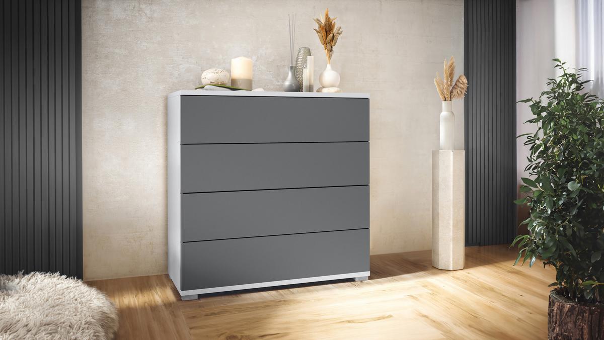 KOMMODE Pavos Anthrazit matt - Anthrazit, Holzwerkstoff (76/76/35cm) - Vladon