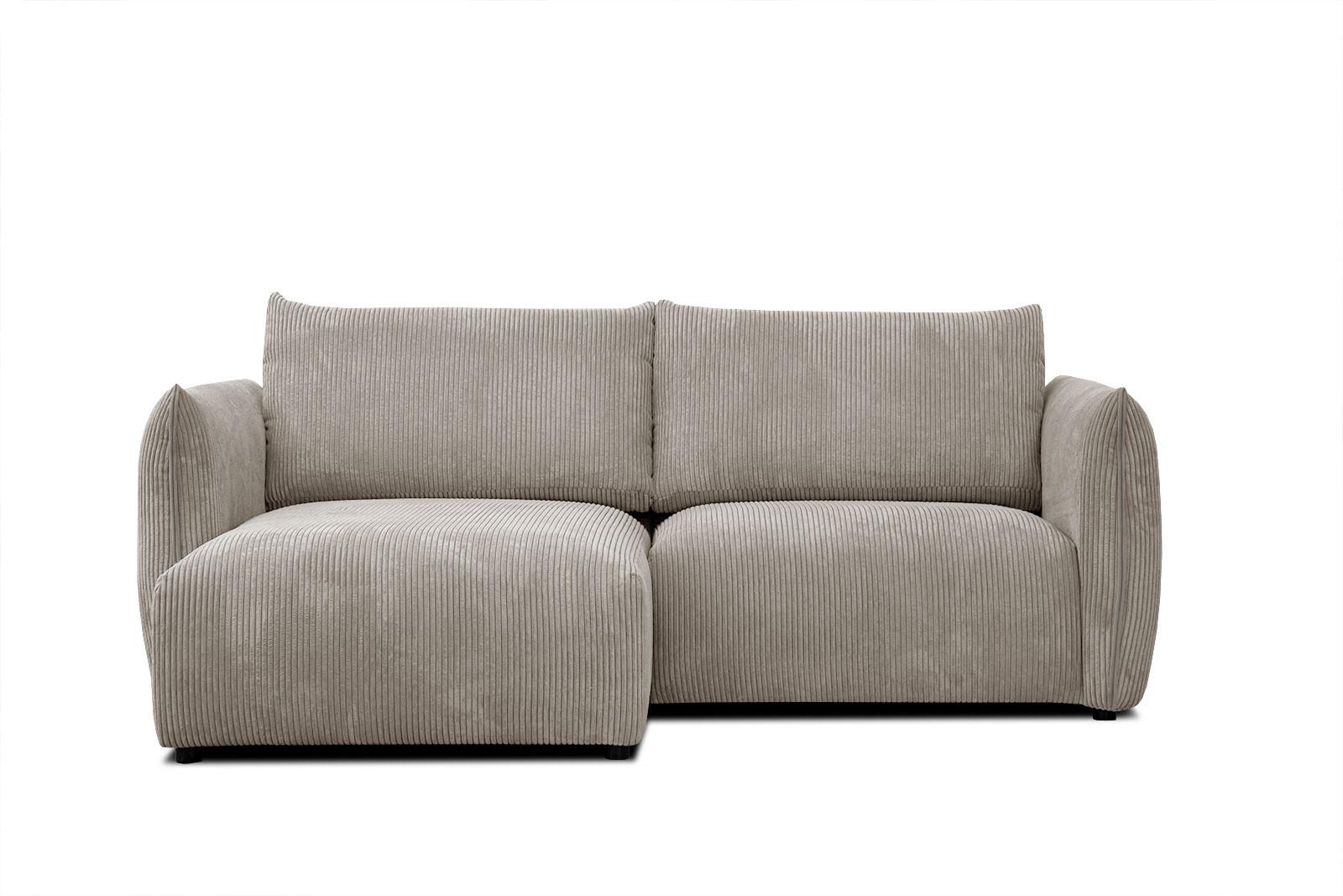 ECKSOFA TAUER 3-Sitzer, taupe - Taupe/Schwarz, Holzwerkstoff/Kunststoff (173/206cm) - Wozimo