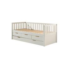 AUSZIEHBETT Karena 211x86x98 aus Massivholz in Weiß - Weiß, Holz (90/200cm) - 58aufmkessel