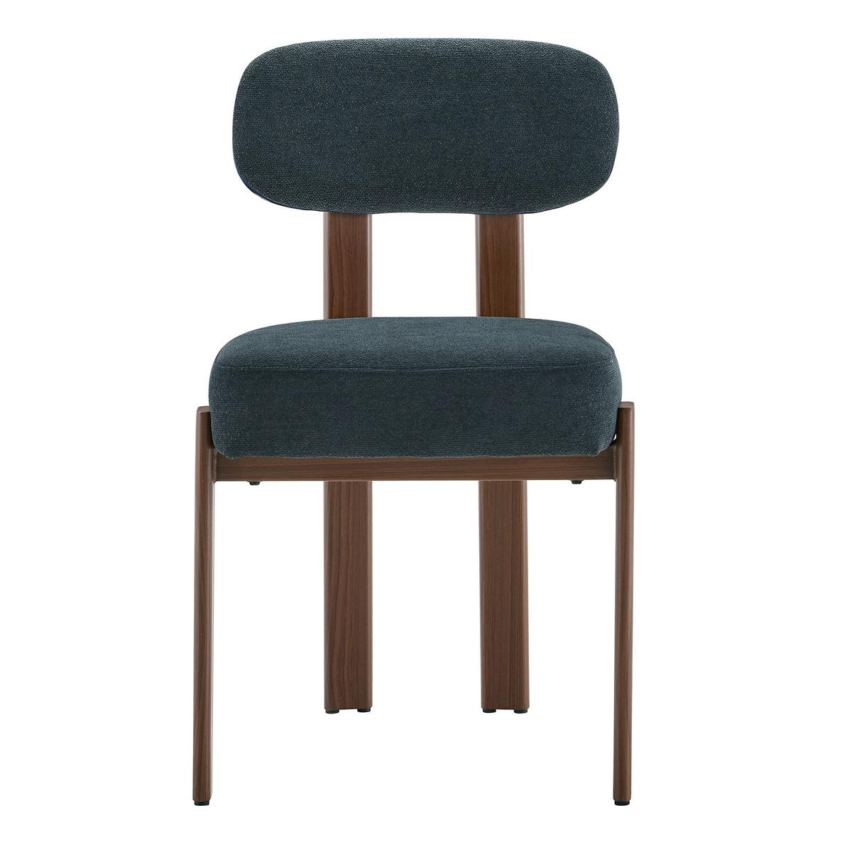 ESSZIMMERSTUHL 2ER-SET aus Leinenstoff mit gebogener Rückenlehne und dicker Polsterung - Schwarz, Textil (49/82.5/57cm) - Urban Meuble
