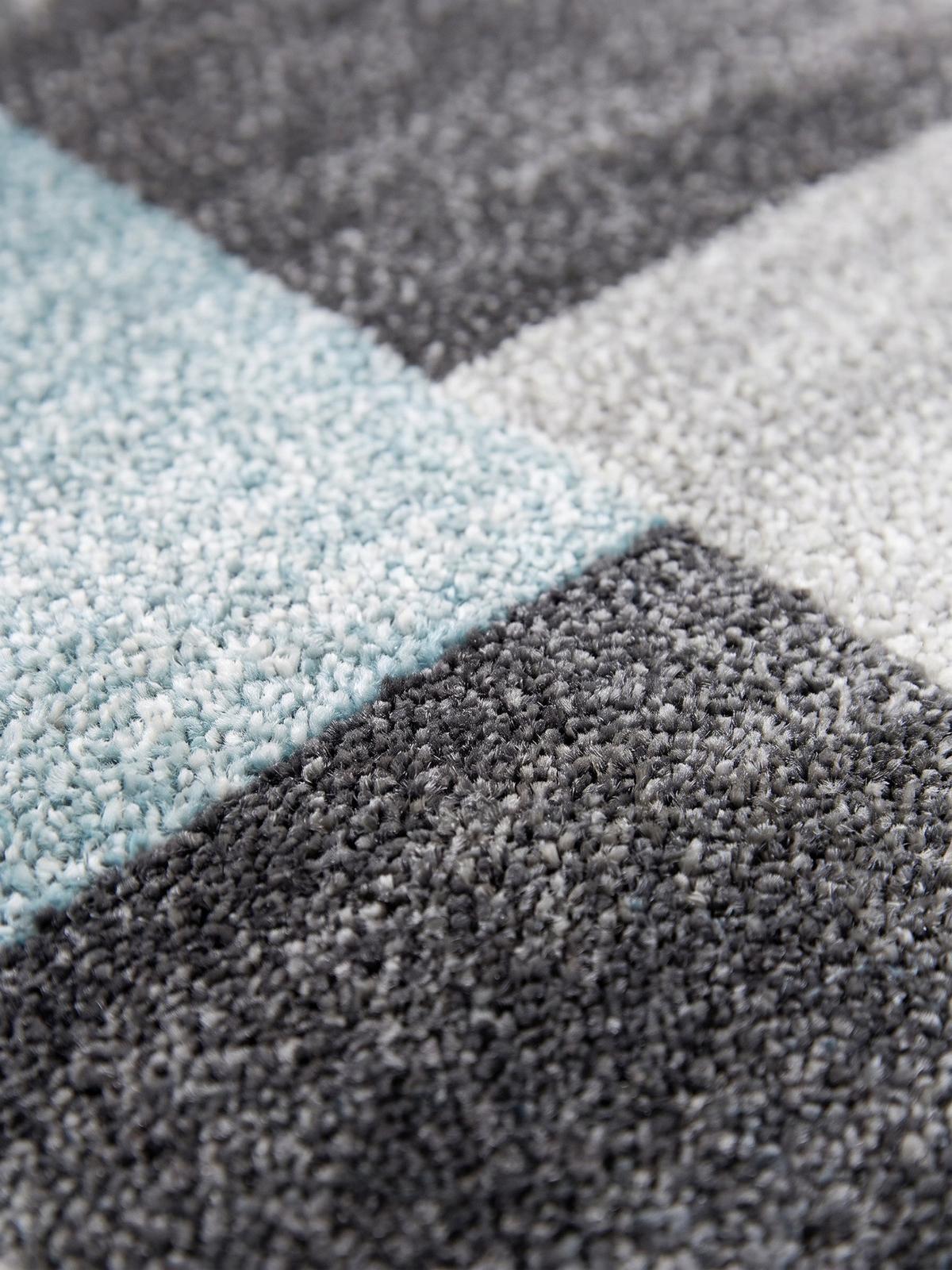TEPPICH Kurzflor SOLDA in Blau, kariert, 80 x 150 cm - Blau, Textil (80/150cm) - KADIMA DESIGN