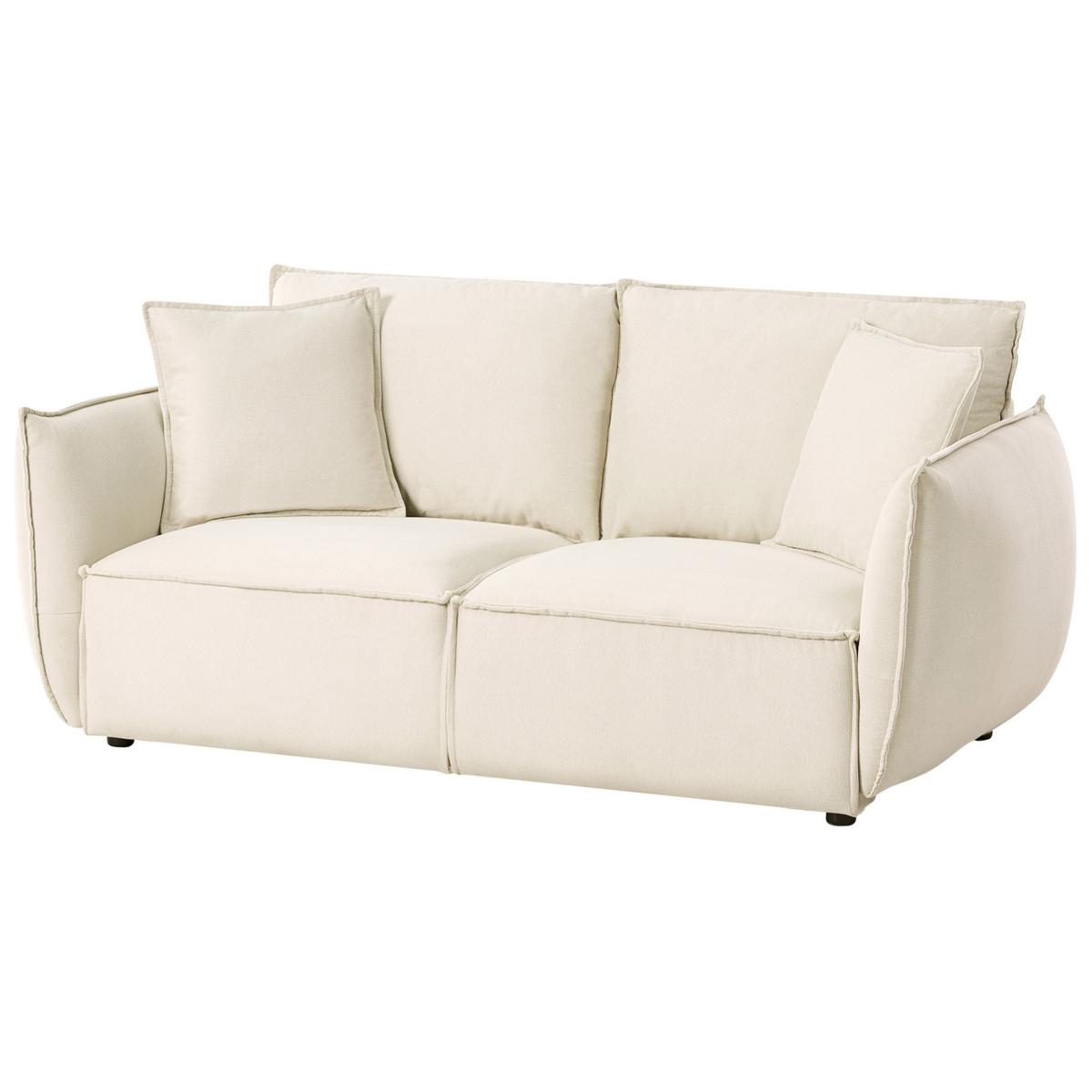 3-SITZER-SOFA Stoff Hellbeige Kunes - Beige, Textil (190/82/92cm) - Beliani