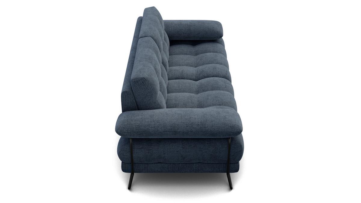 SOFA BUBBARA 2,5-Sitzer, marineblau - Blau/Schwarz, Holz/Textil (215/87/96cm) - Wozimo