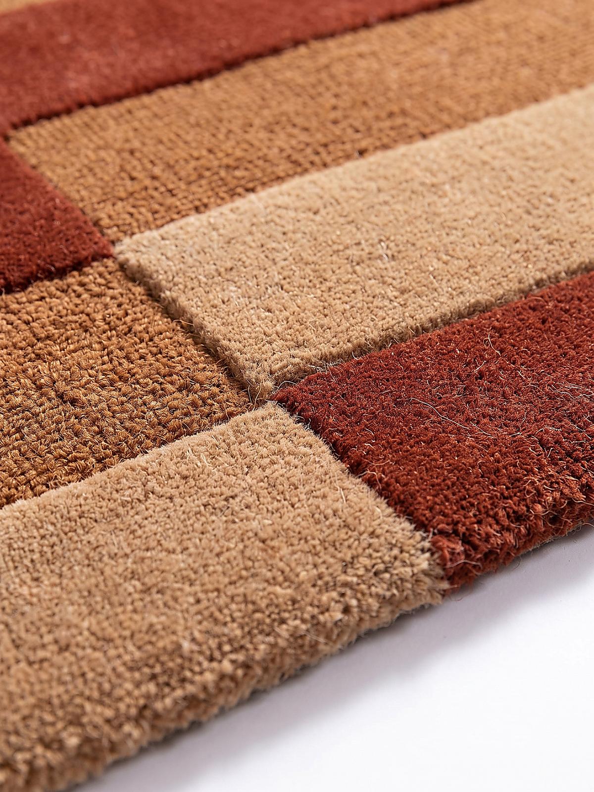 WOLLTEPPICH handgetuftet LUNAN, Blockstreifen, Terrakotta, 140 x 200 cm - Orange, Textil (140/200cm) - KADIMA DESIGN