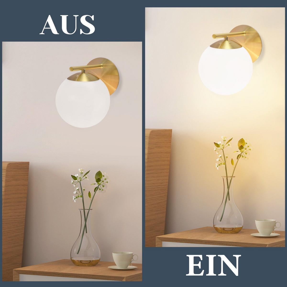 WANDLEUCHTE Quelle - Goldfarben, Metall (12/20/20cm) - Nettlife