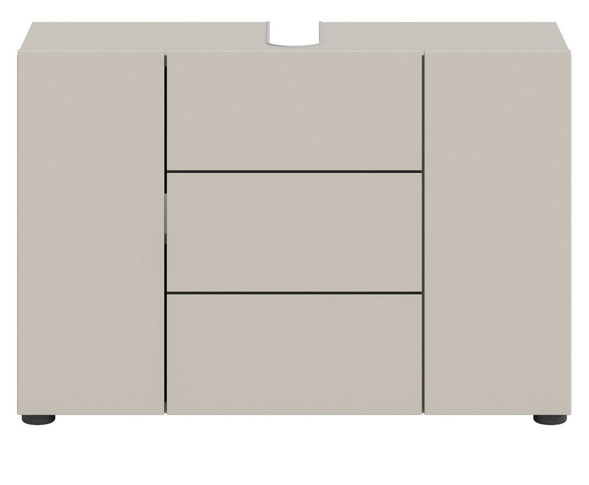 WASCHBECKENUNTERSCHRANK Kaschmir, Badezimmer Unterschrank Breite 80 cm - Kaschmir/Schwarz, Holzwerkstoff/Kunststoff (82/56/34cm) - Inn.Furn