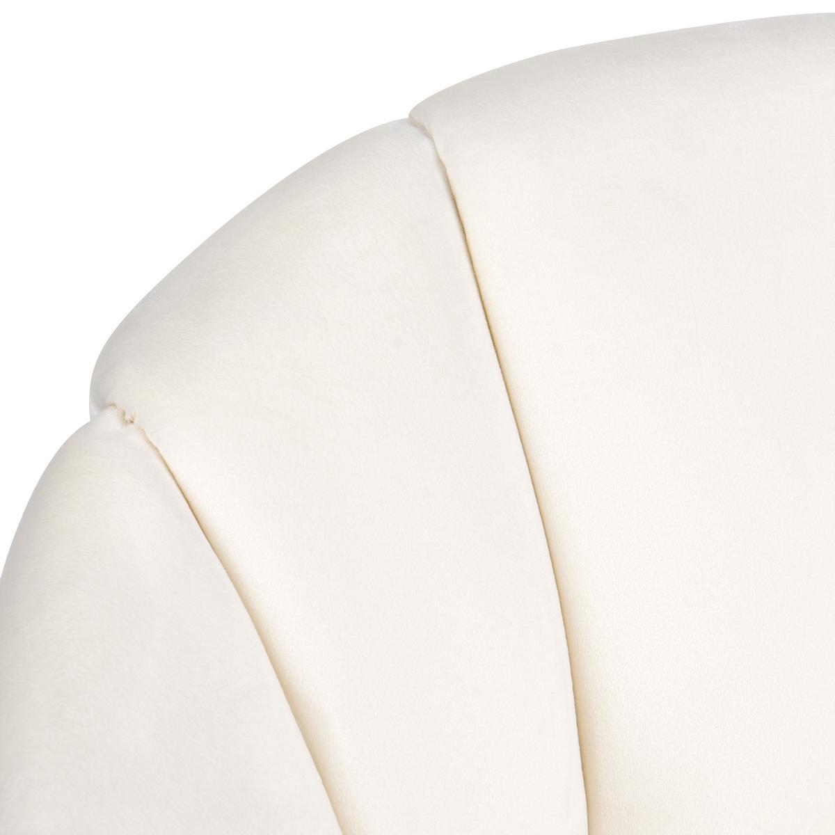 SCHREIBTISCHSTUHL Samtstoff Cremeweiß Annabelle - Creme, Textil (66/81/39cm) - Beliani