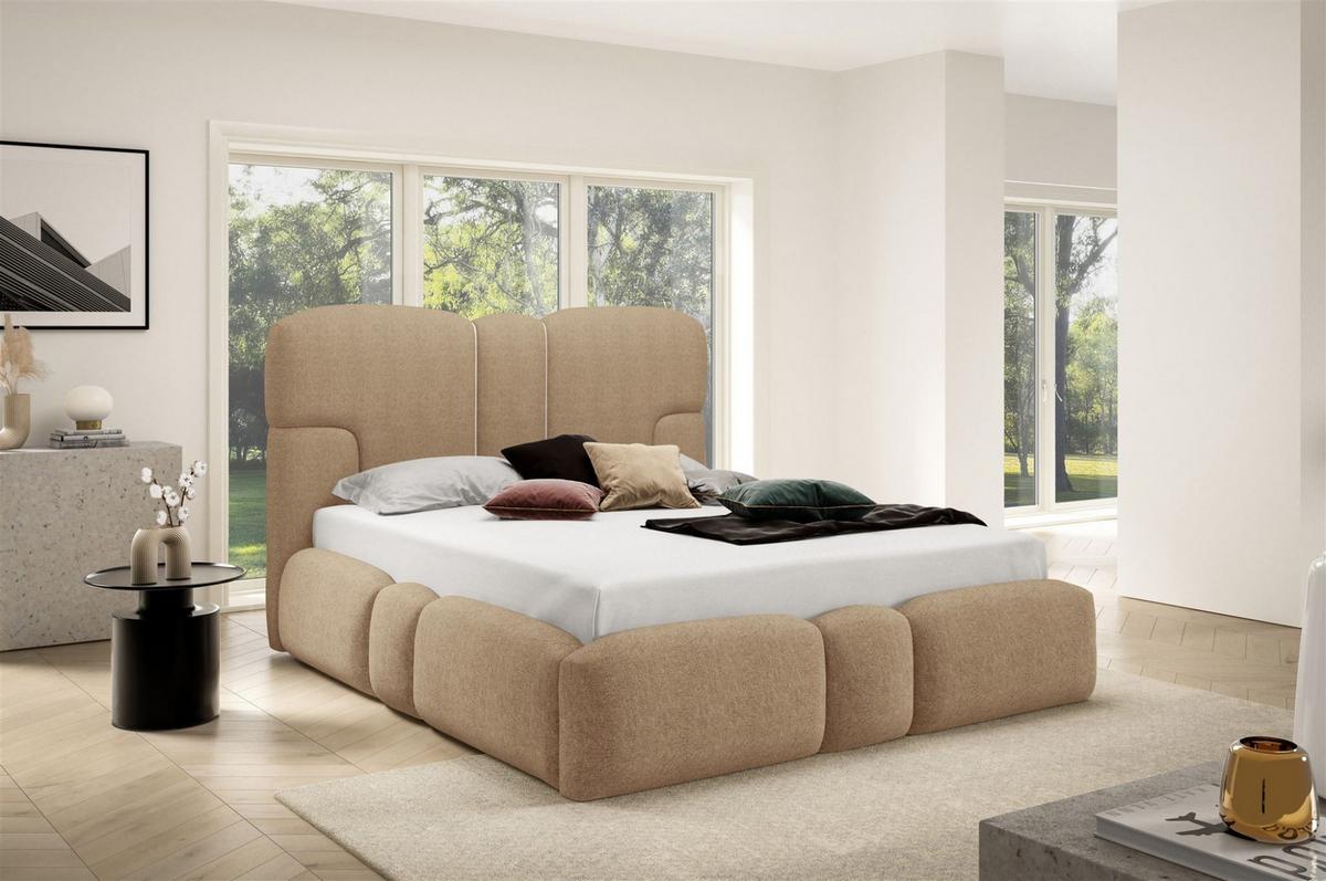 POLSTERBETT Jordan - Grün, Holzwerkstoff/Textil (160/200cm) - Fun Möbel