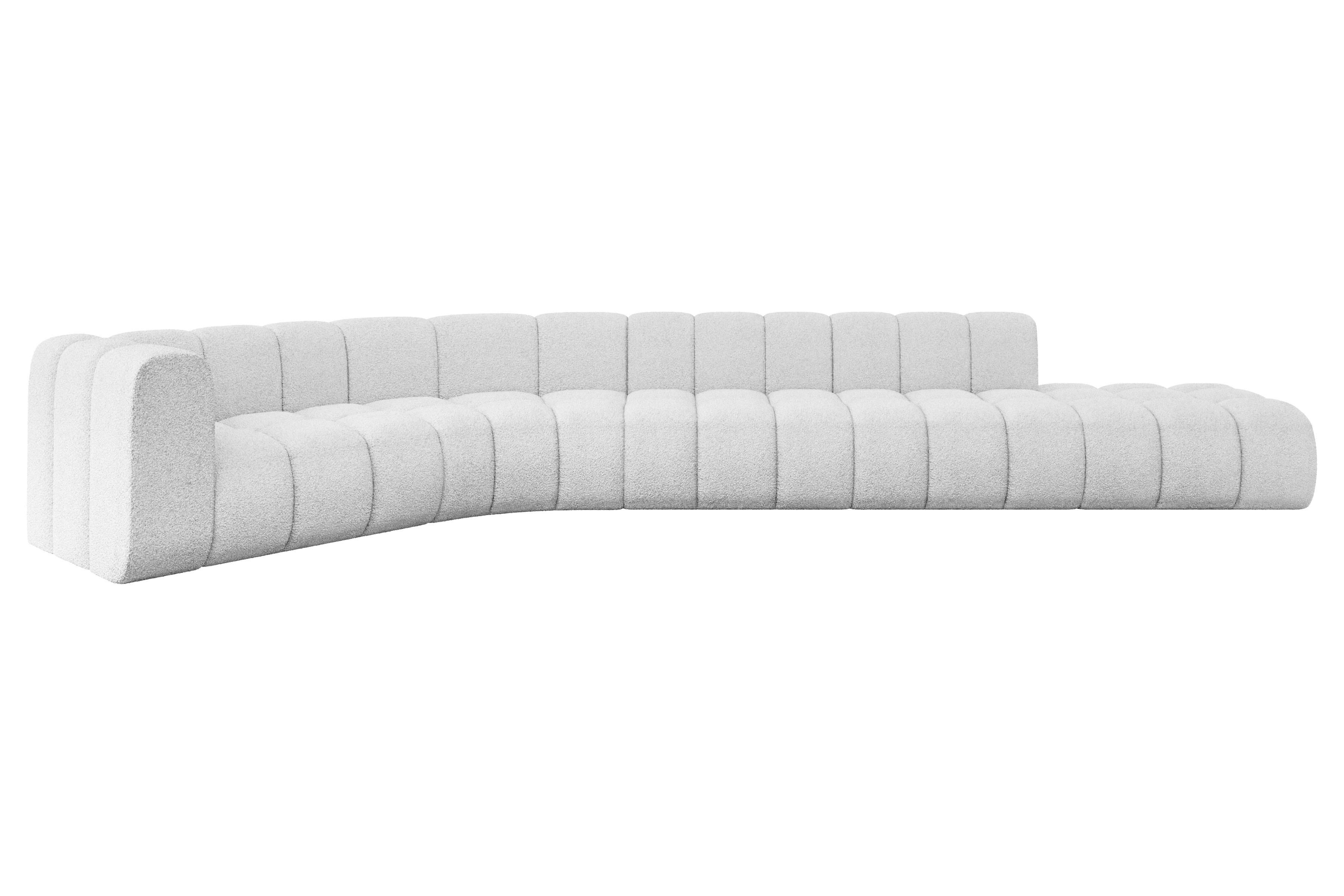 ECKSOFA modulares Sofa Tilmo-L2 - 490x194x70 cm Weiß - Weiß, Holzwerkstoff/Textil (490/194cm) - ALTDECOR