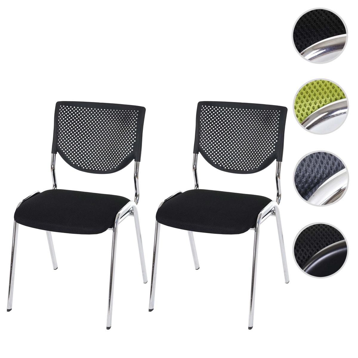 BESUCHERSTUHL Schwarz 2er-Set - Schwarz, Textil (49/83/58cm) - MCW