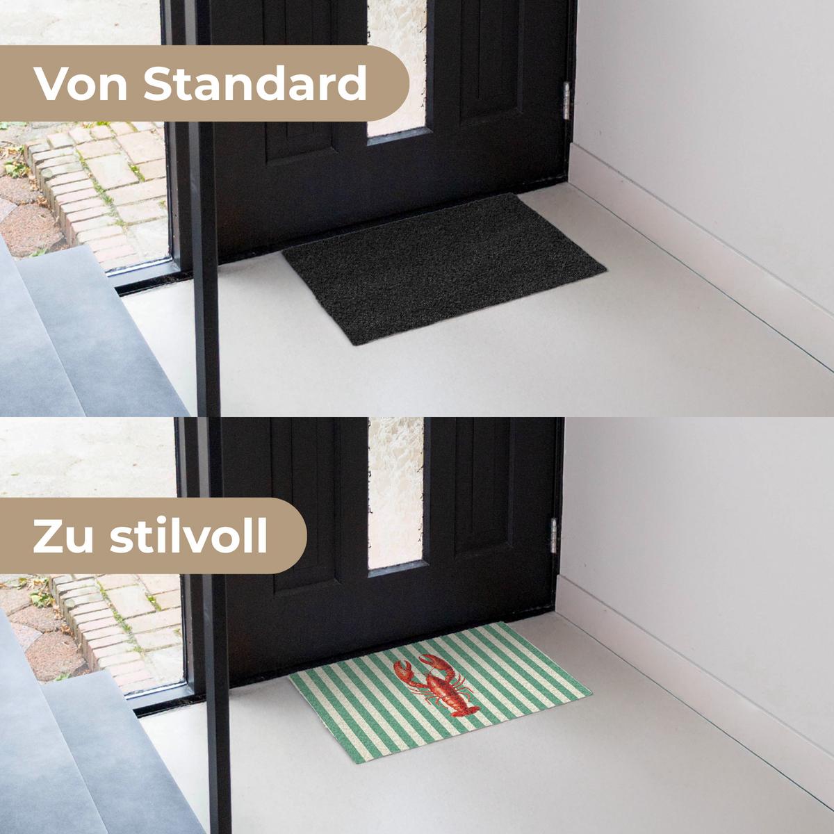 FUSSMATTE Krebs - Streifen - Realistisch - Sommerlich Schmutzmatte 60x40 cm - Multicolor, Kunststoff (60/0.4cm) - MuchoWow