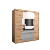 SCHWEBETÜRENSCHRANK 200/180/62 2-türig - Silberfarben/Eiche Artisan, Holz/Kunststoff (180/200/62cm) - MÖBEL KRYSPOL