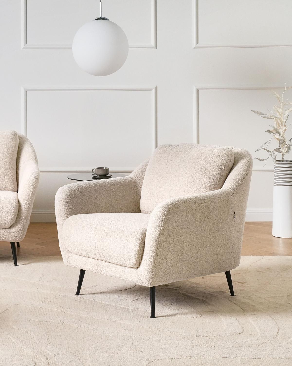 SESSEL Bouclé Beige Eiby - Beige, Textil (84/80/90cm) - Beliani