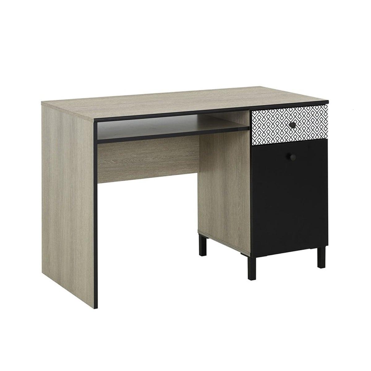 SCHREIBTISCH 1 Tür 1 Schublade Jakarta -Französisch Herstellung - Eschefarben, Holzwerkstoff (50/50/73cm) - Calicosy