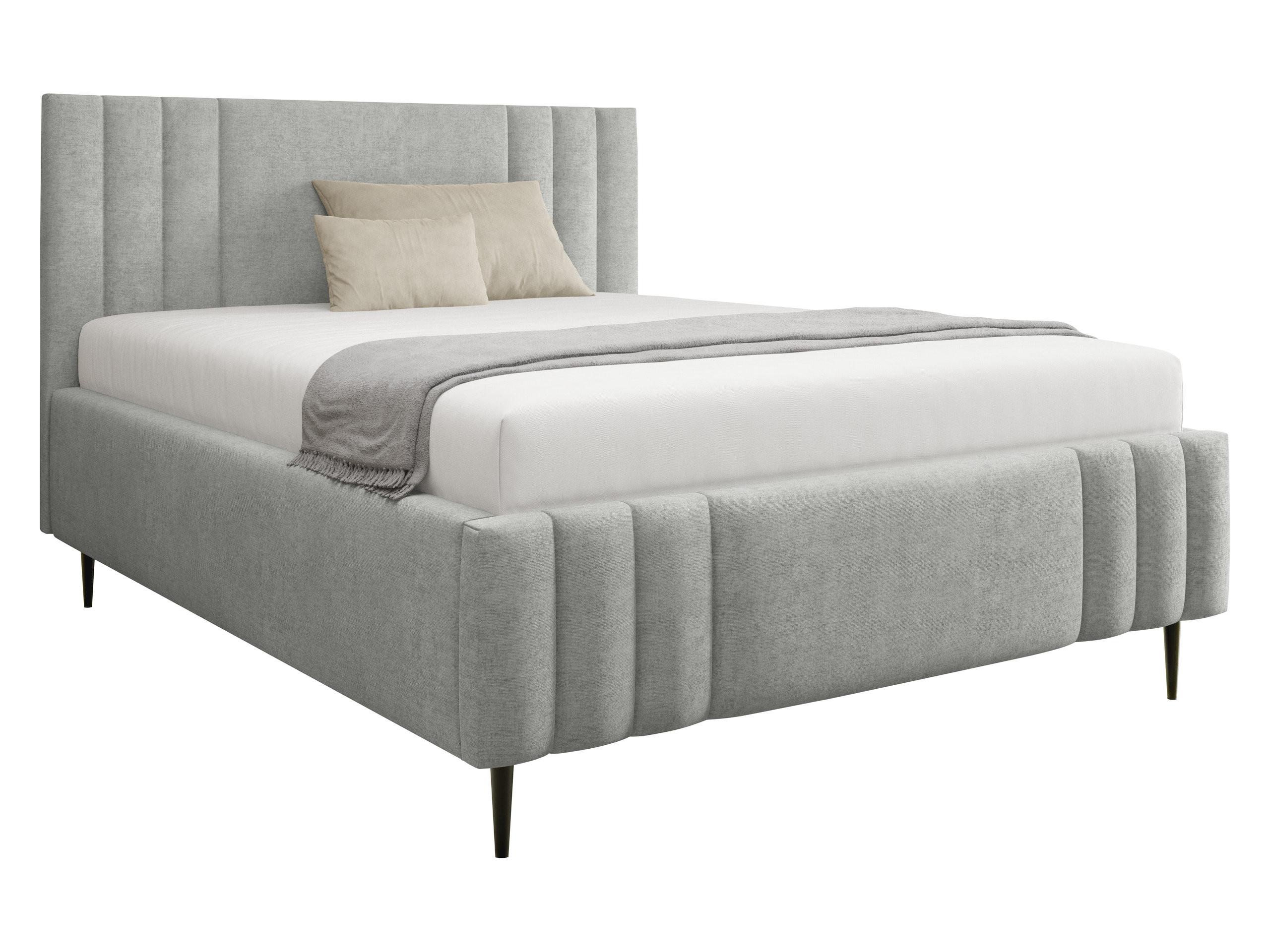 POLSTERBETT Ribo Leg - Schwarz/Grau, Holz/Textil (160/200cm) - MIRJAN24