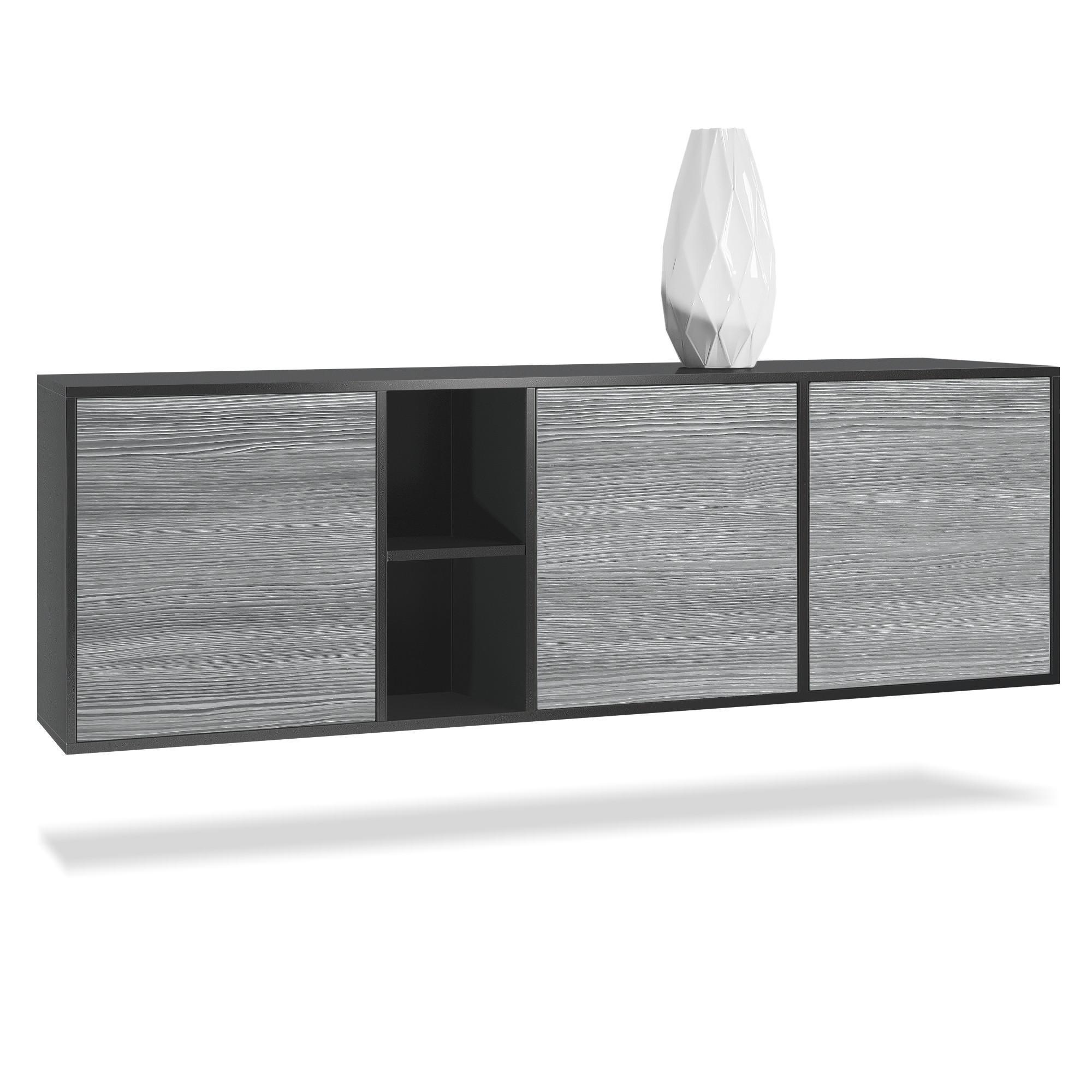 SIDEBOARD Cuba Türen in Avola-Anthrazit - Anthrazit, Holzwerkstoff (182/53/35cm) - Vladon