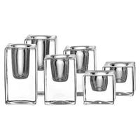 KERZENHALTER Candela transparent 4 / 6 / 8 cm 6-tlg. - Transparent, Glas (2/2/2cm) - Ritzenhoff Breker