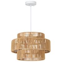 PENDELLEUCHTE Hängelampe mit E27 Fassung, Boho-Stil für Küche Hellbraun - Braun, Metall (40/40/177cm) - HOMCOM