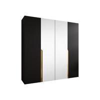DREHTÜRENSCHRANK Mila II 200 - Goldfarben/Schwarz, Holzwerkstoff/Kunststoff (200/202/52cm) - MIRJAN24