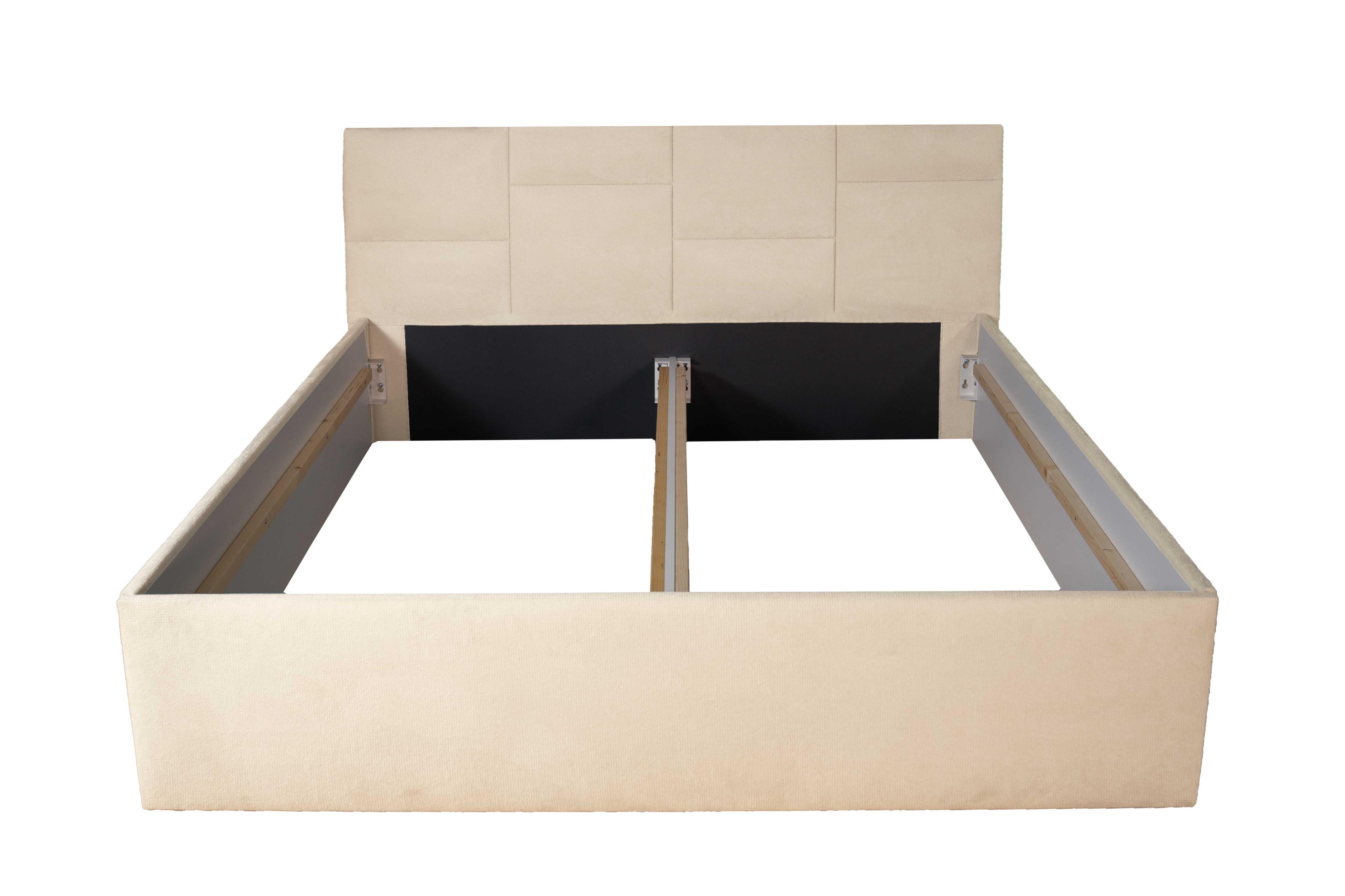 POLSTERBETT Damas Beige 180 x 200 x 40 cm Ohne Matratze und Lattenrost - Beige, Holz (180/200cm) - Halmon Schlafkomfort Betten 